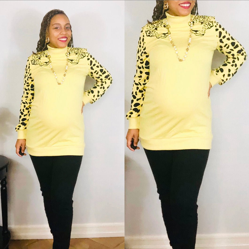 The “Leopard Queen” Turtleneck (Yellow)
