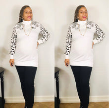 Load image into Gallery viewer, The “Leopard Queen” Turtleneck (White)