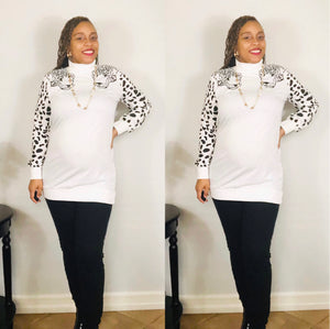 The “Leopard Queen” Turtleneck (White)
