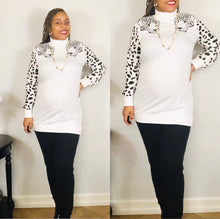 Load image into Gallery viewer, The “Leopard Queen” Turtleneck (White)
