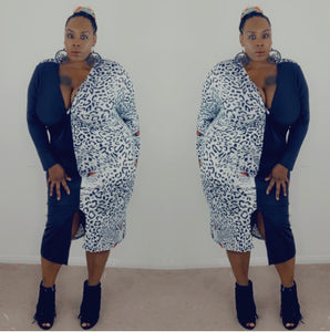 The “ Black & White Leopard” Midi Dress
